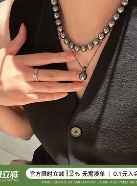 倪妮同款大溪地色黑珍珠项链女