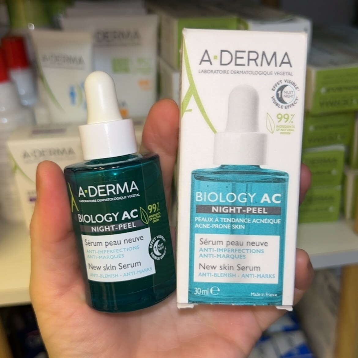 aderma艾芙美焕肤晚间痘肌疏通毛孔黑头调节油脂平滑肌肤植物源酸