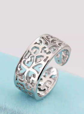 925纯银尾戒女韩版创意雕花尾戒