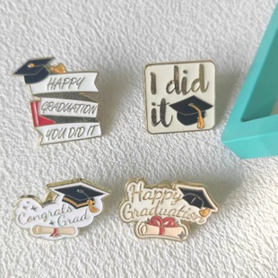 it毕业季 did 纪念金属徽章胸章衣饰别针勋章 学士帽博士帽胸针