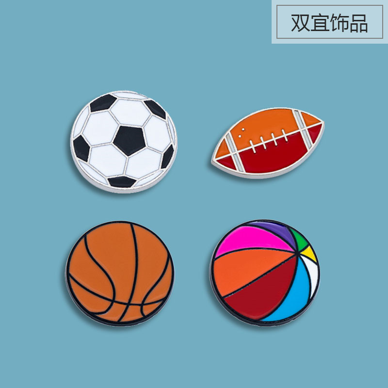 运动卡通足球 篮球 羽毛球 乒乓球学生体育徽章 个性金属徽章别针