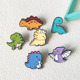 彩色卡通恐龙胸针 书包配饰胸章 可爱小动物金属徽章衣饰挂件别针