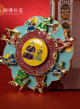 中国国家博物馆宪宗行乐图旋转冰箱贴创意冰箱装饰送朋友生日礼物