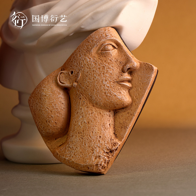 中国国家博物馆希腊展大理石女性头像浮雕圆盘残片树脂冰箱贴创意