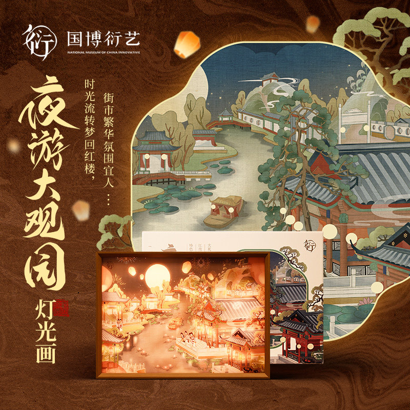 中国国家博物馆夜游大观园灯光画氛围夜灯乔迁装饰小夜灯书房摆件