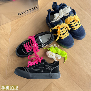 复古闪电板鞋 美式 男爆款 面包鞋 鞋 百搭休闲帆布鞋 有亿2025秋冬新款