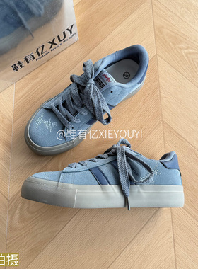 鞋有亿 2025秋冬新款灰色潮流德训鞋男厚底时尚休闲板鞋潮鞋子ins
