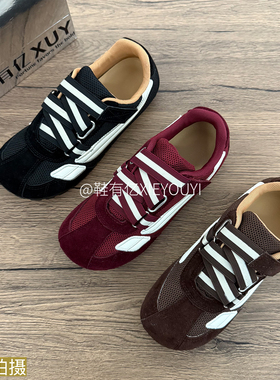 鞋有亿 2025秋冬新款正宗阿甘德训鞋女红色平底鞋子网面休闲板鞋