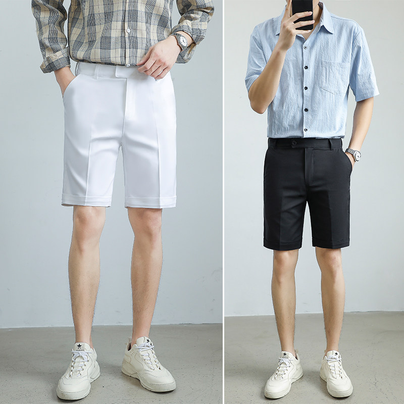短裤男宽松夏天休闲五分裤白色西装短裤潮英伦大码胖子5分裤西裤|msdalam kategori Pakaian Lelaki, seluar santai - dari Buy2taobao.com untuk memberikan perkhidmatan ejen Taobao profesional membeli