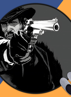 荒野大镖客2游戏周边地垫布置房间卧室床边毯电脑椅防滑圆形地垫