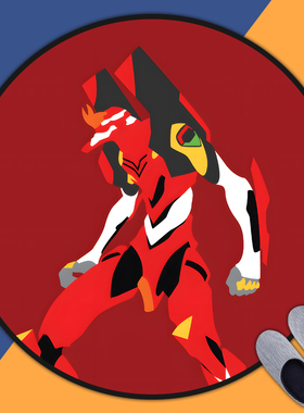 新世纪福音战士EVA动漫周边地垫卧室床边毯电竞椅防滑ins圆形地垫