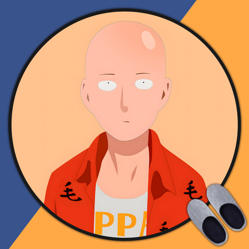 一拳超人动漫周边地垫房间卧室床边毯电脑电竞椅防滑圆形地垫,居家布艺,转椅地垫,淘宝优惠券,粉丝福利购,淘宝优惠卷