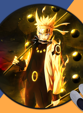 火影忍者动漫周边地垫房间卧室床边毯动漫电脑电竞椅防滑圆形地垫