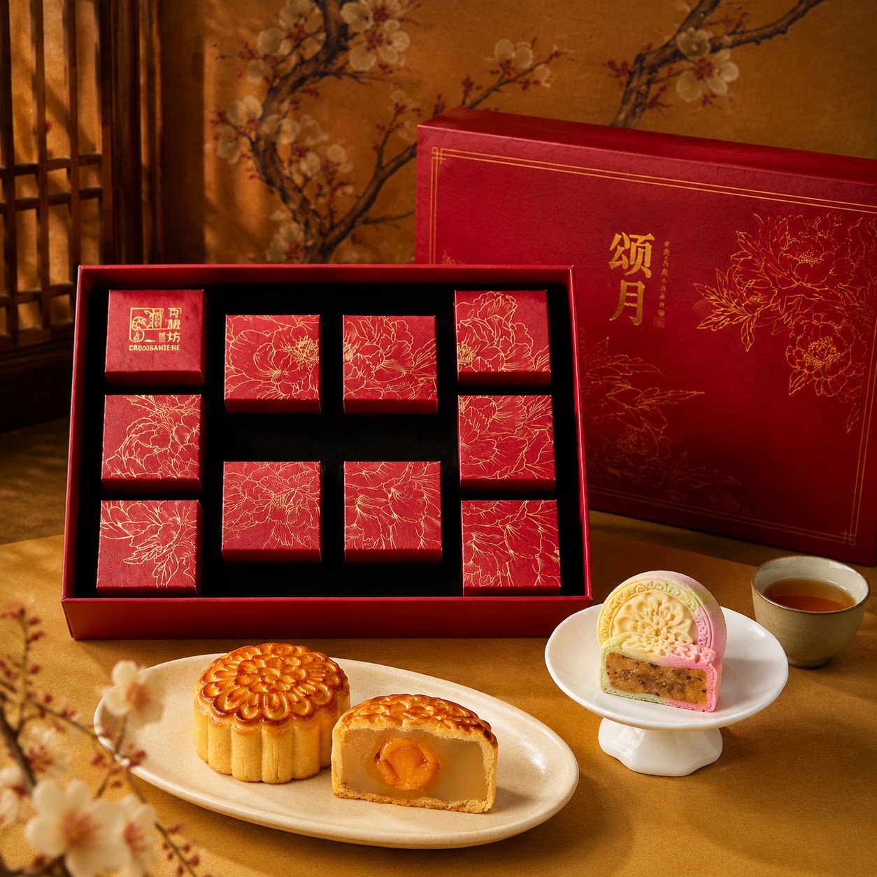 可颂坊309型颂月月饼礼盒流心抹茶巧克力月饼中秋福利月饼礼盒