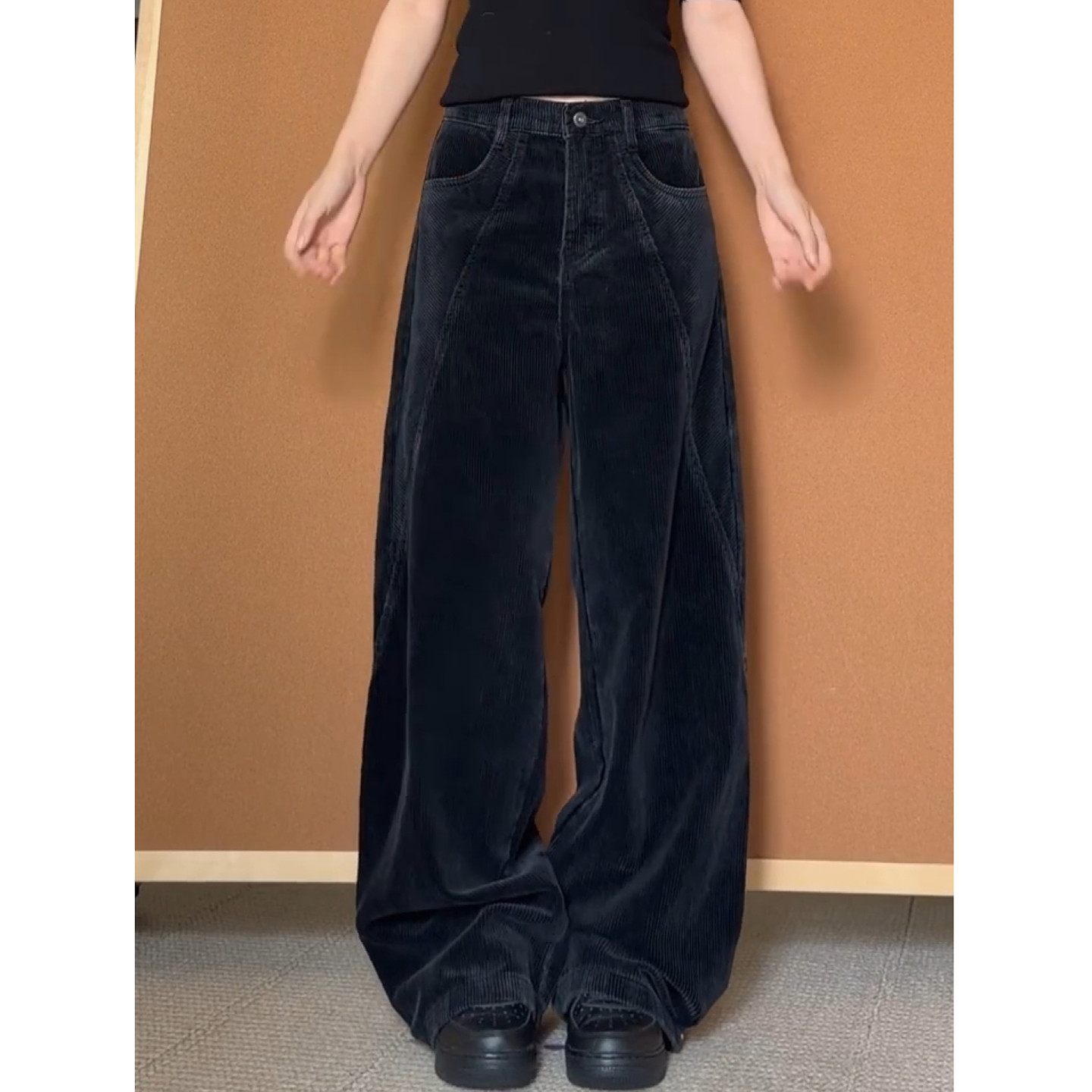 大码美式复古解构弯刀灯芯绒裤男女秋冬新款直筒宽松阔腿休闲长裤,女装/女士精品,大码裤装,淘宝优惠券,粉丝福利购,淘宝优惠卷