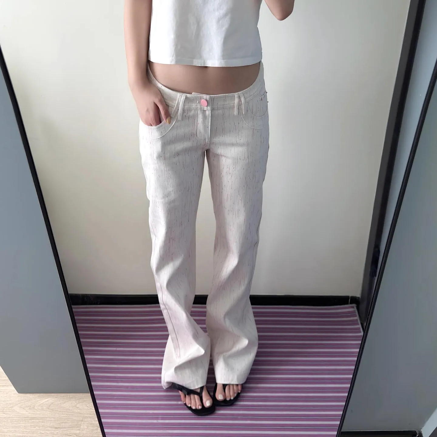 大码美式复古辣妹低腰微喇牛仔裤女秋季新款街头风显瘦做旧喇叭裤