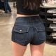 美式 辣妹复古水洗牛仔短裤 女2025夏季 大码 百搭性感包臀显瘦热裤 潮