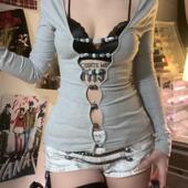 美式 辣妹重工铆钉牛仔短裤 女2025新款 大码 复古做旧性感包臀热裤 潮