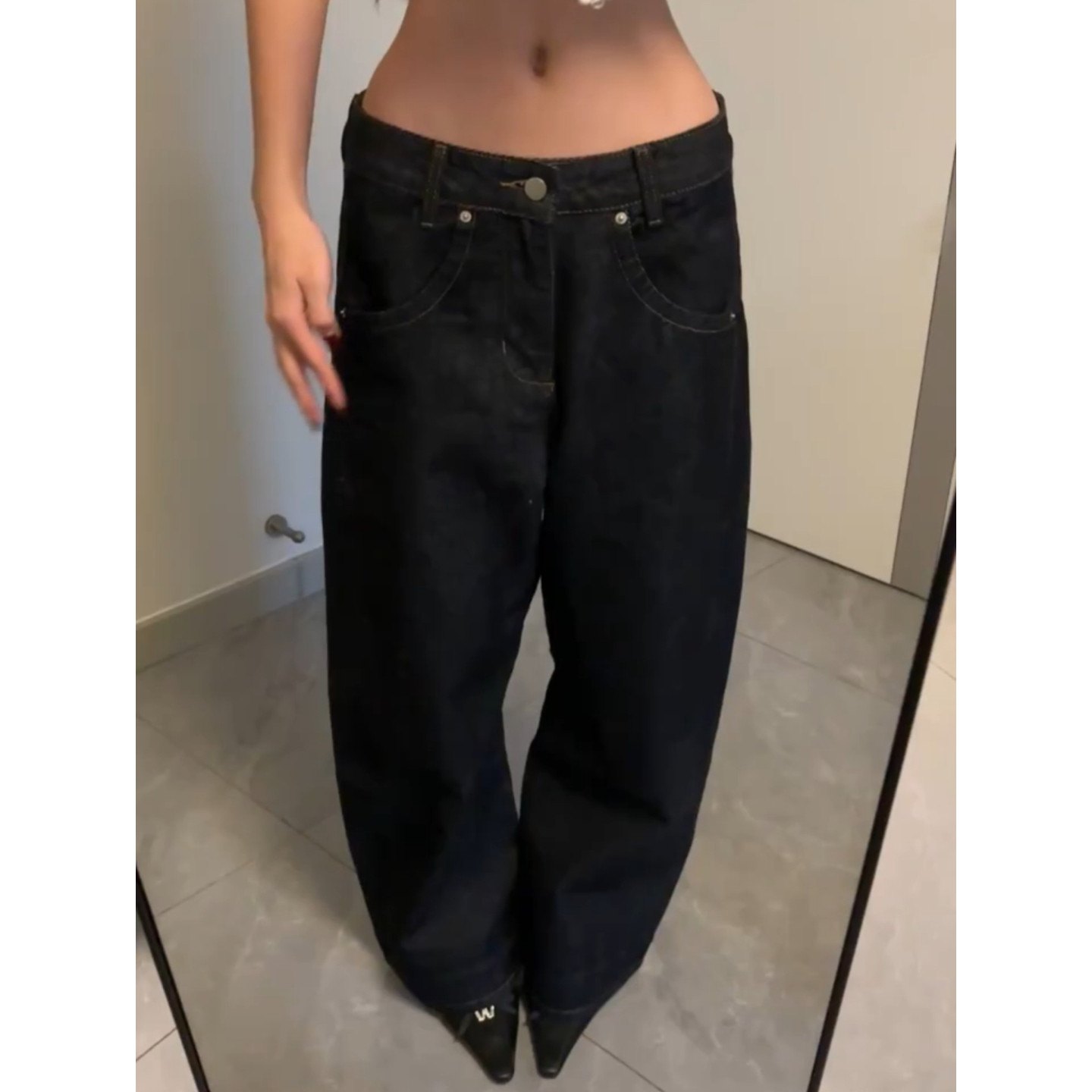 大码美式复古廓形弯刀牛仔裤男女2026新款潮牌宽松休闲阔腿长裤子,女装/女士精品,大码裤装,淘宝优惠券,粉丝福利购,淘宝优惠卷