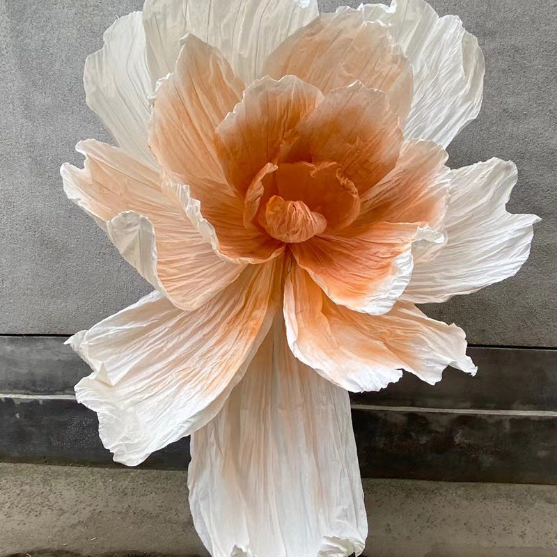 巨型纸艺花美塑花大型婚礼背景花装饰手工纸花橱窗美陈摄影纸塑花