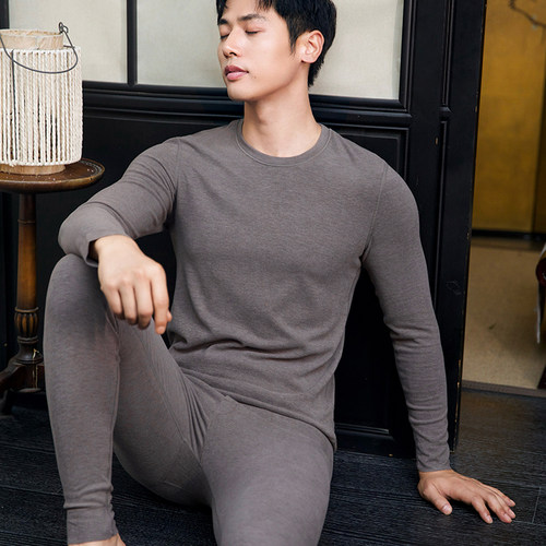 男士恒温薄德绒加厚秋衣秋裤
