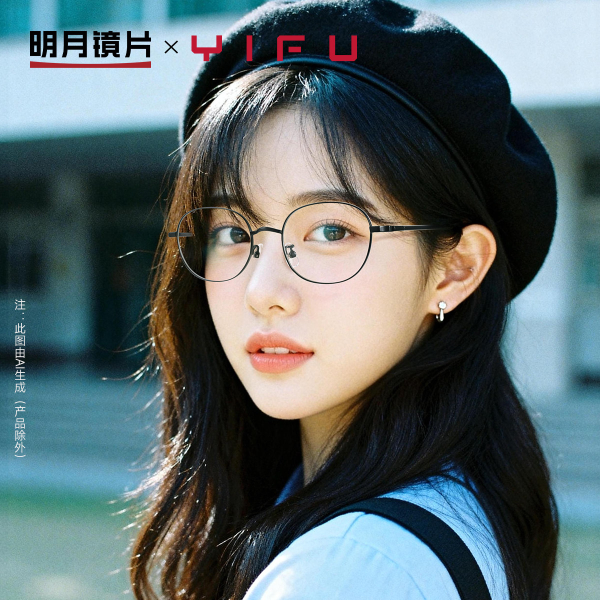 明月逸夫近视眼镜男圆框超轻光学眼镜框镜架女眼睛架成品YF8242