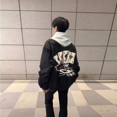 美式复古黑色飞行员夹克