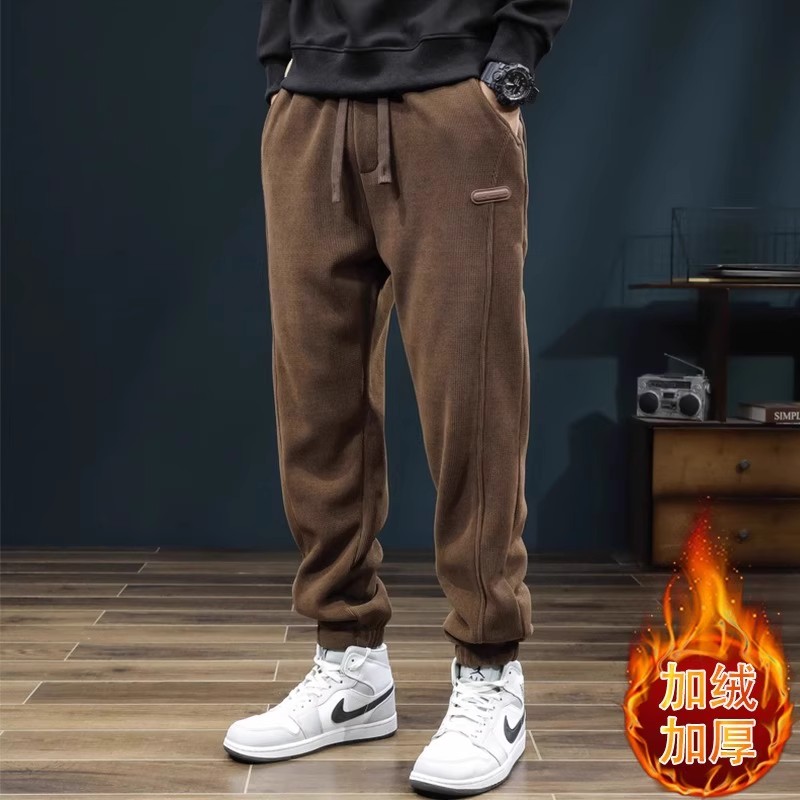 专柜清仓冬季加绒卫裤男