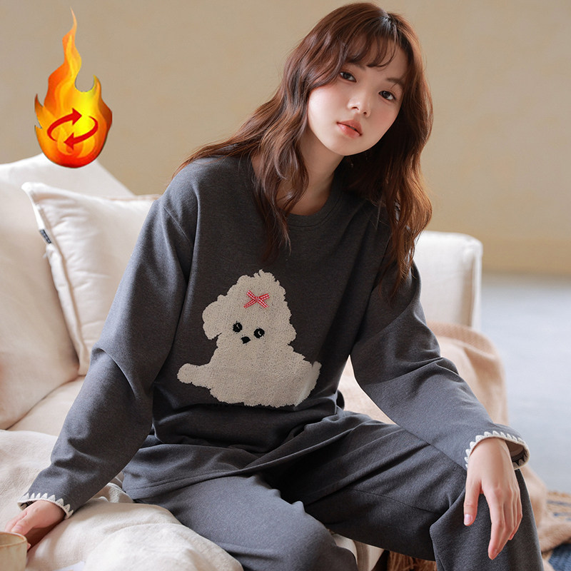 外穿简约舒适保暖冬季圆领家居服