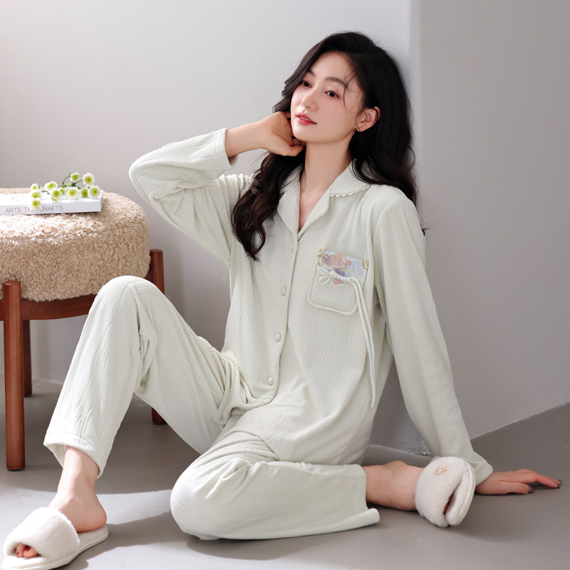 睡衣女海岛绒国风家居服