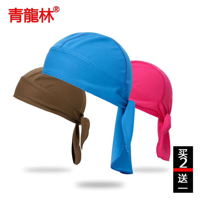 夏季骑行小布帽跑步速干吸汗摩托车头盔内帽防晒自行车头巾海盗男