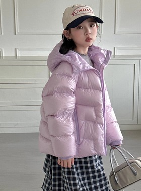 韩国男女童面包羽绒服2025冬季新款95白鸭绒户外加厚保暖防风外套