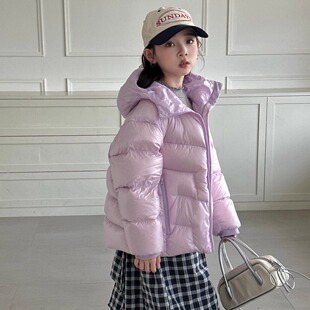 韩国男女童面包羽绒服2025冬季新款95白鸭绒户外加厚保暖防风外套
