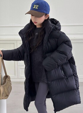 东北户外加厚儿童羽绒服2025新款中大男女童洋气保暖90绒长款外套