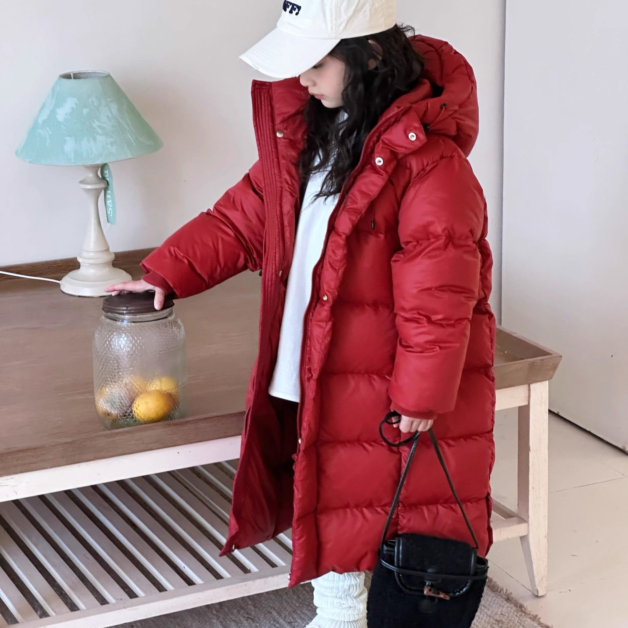 女童羽绒服2025新款冬季儿童中长款三防过膝加厚保暖中大童外套潮