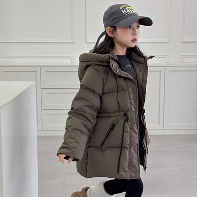 女童中长款加厚羽绒服