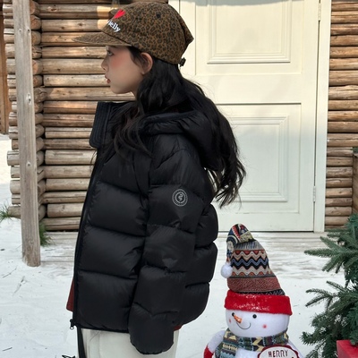 女童短款90白鹅绒羽绒服2025冬季新款男中大童安心绒保暖亲子外套