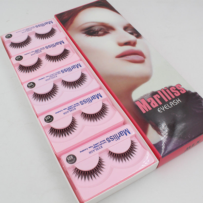 玛丽斯假睫毛825自然短款裸妆浓密逼真交叉尖尾眼睫毛10对装包邮