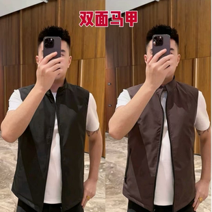 时尚 简约百搭高品质上衣潮 上新男士 轻奢高级老钱风双面穿马甲春季