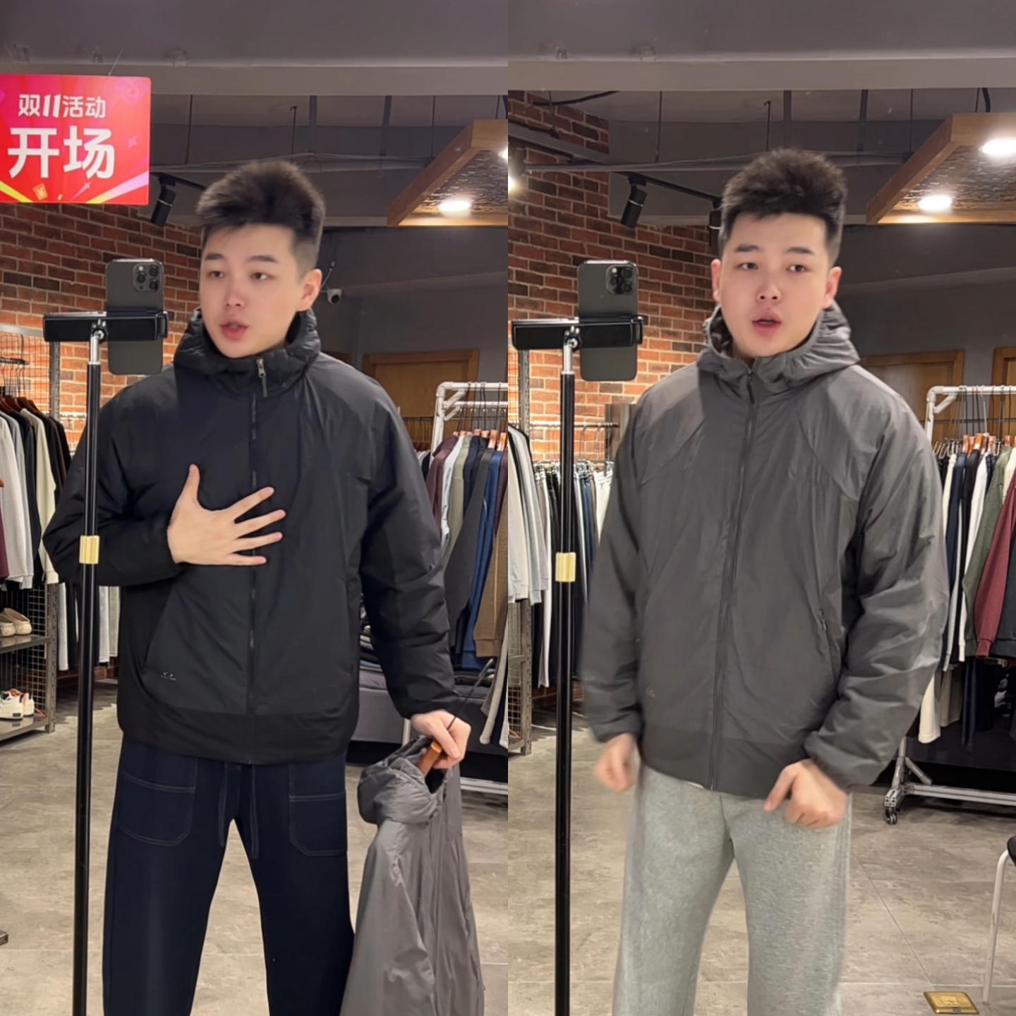 户外机能风连帽棉服冬季新品男款