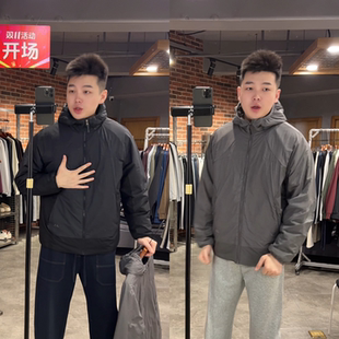 时尚 男士 简约百搭休闲运动外套高品质 新品 户外机能风连帽棉服冬季