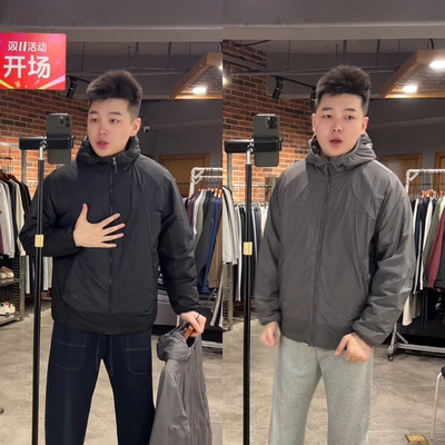 户外机能风连帽棉服冬季新品男款