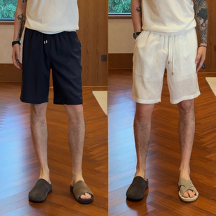 极简老钱风休闲纯色短裤夏季新款百搭纯色男士时尚轻薄休闲五分裤