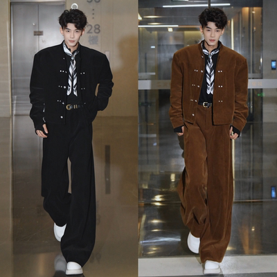 秋季男士时尚潮流个性复古两件套