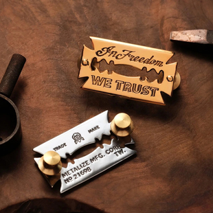 Metalize黄铜制铁十字刀片胸针Pin复古配件帽子衣服包包装饰配饰