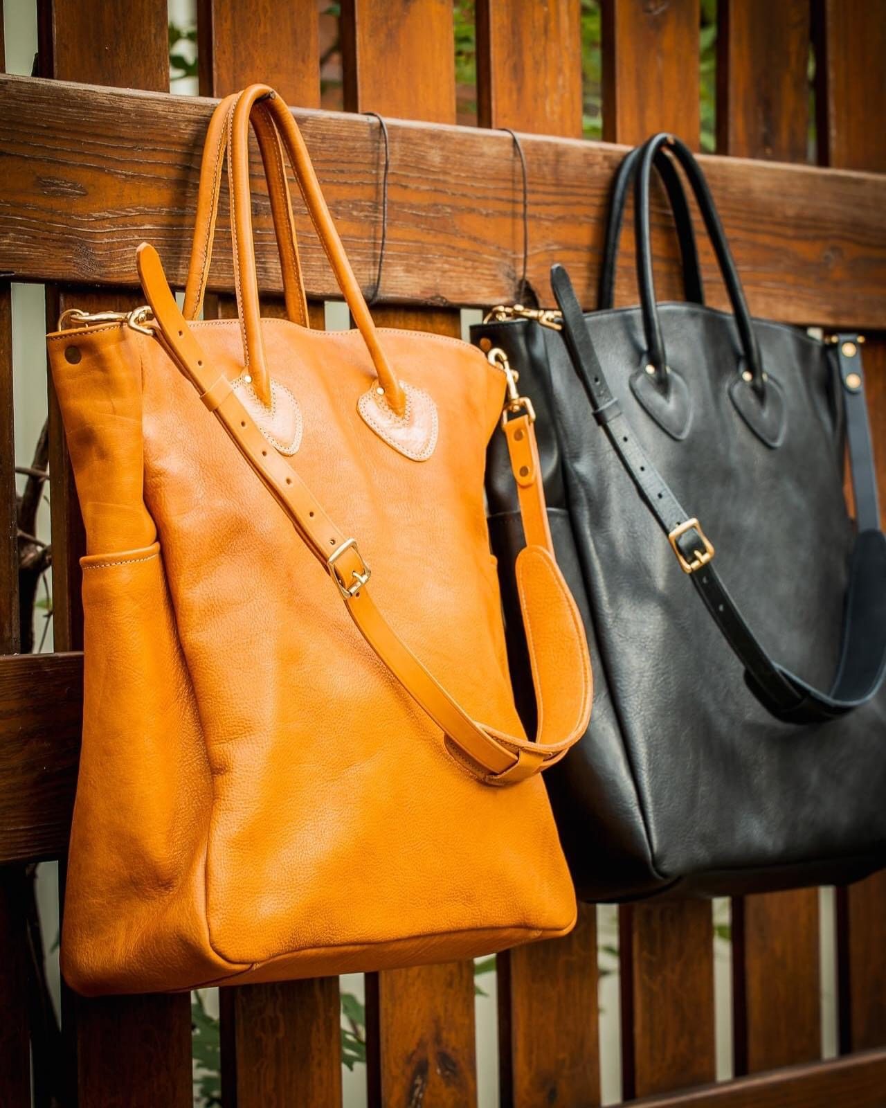 Heyou复古手工制植鞣牛皮托特包