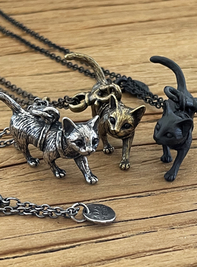 KOPO METAL小猫项链台湾手工饰品铲屎官撸猫情侣男女创意可爱首饰