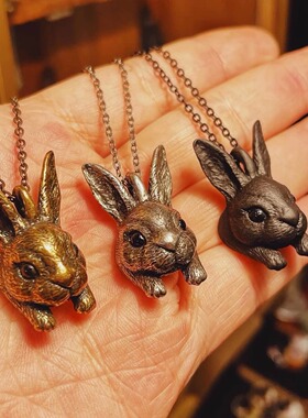 KOPO METAL大头兔项链台湾手工饰品情侣款男女可爱创意兔兔小动物