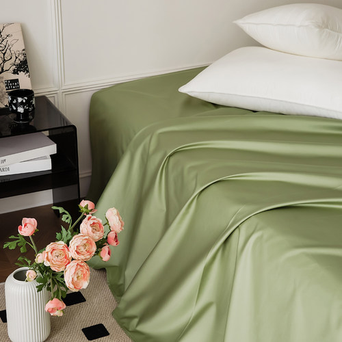 60支纯色长绒棉床单床罩纯棉全棉贡缎单件被单单个单双人素色床品