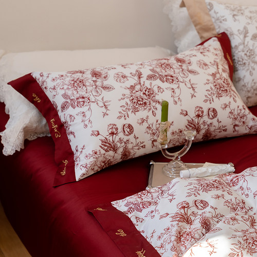 超美法式100支长绒棉婚庆四件套